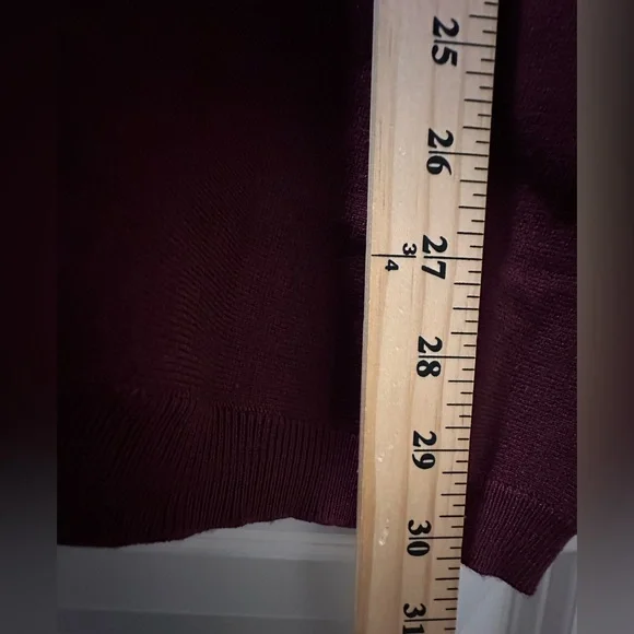 Chico’s Gem Neckline Pullover Sweater Size 4 US XXL V-Neck Color Deep Merlot - Picture 9 of 10